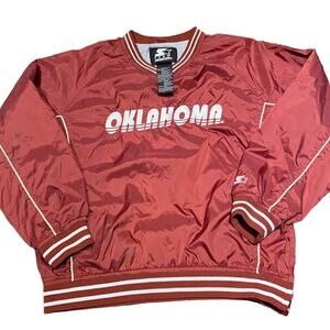 OU University of Oklahoma Youth Large Pullover Wind Jacket with zip side